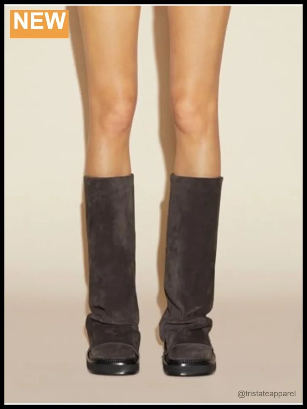 Suede Round Toe Platform Ankle Boots for Women, Chunky Mid-Low Heel Cowgirl